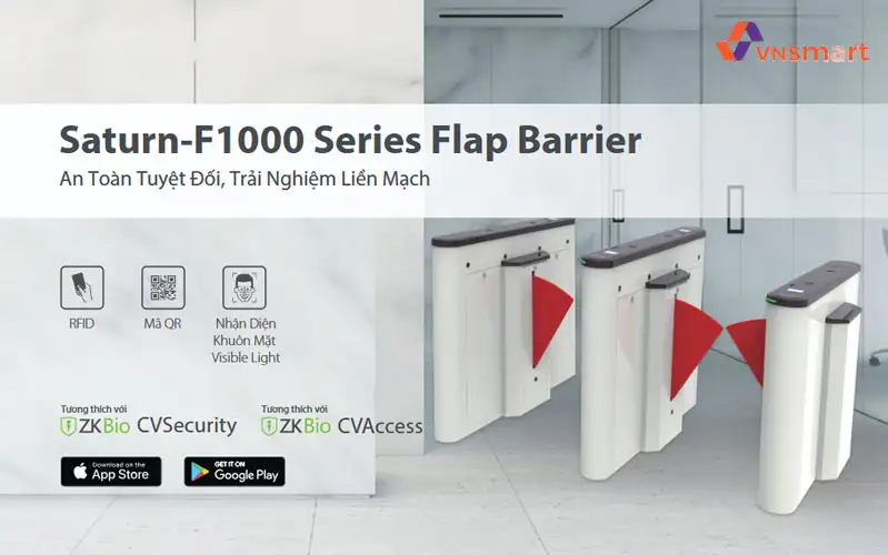 Cổng Flap Barrier ZKTeco Saturn-F1000