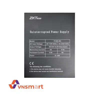 Bộ cấp nguồn lưu điện ZKTeco P1205-B3